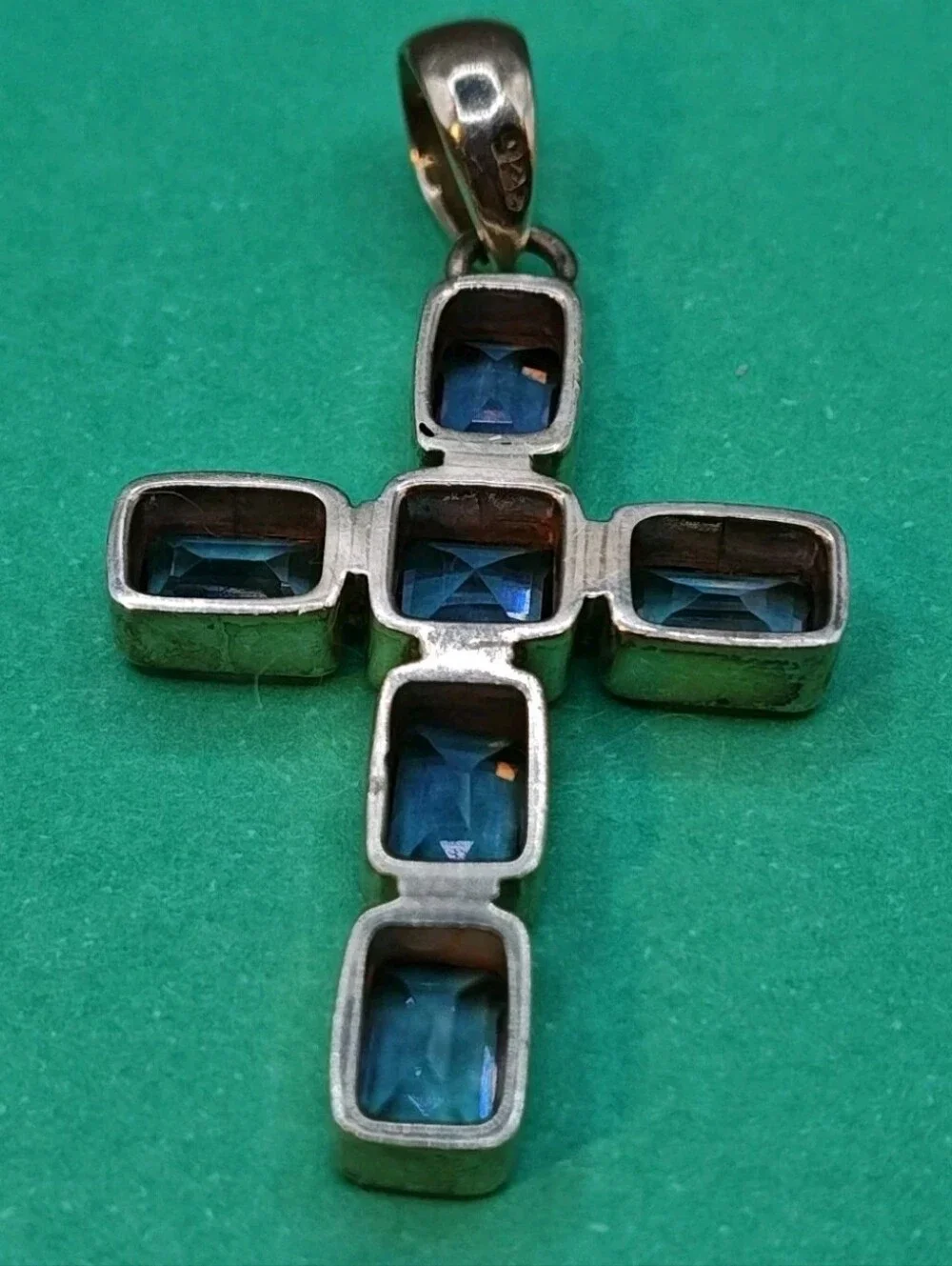 Vintage Cross Locket Amethyst Sterling Cross Pendant Rhinestone Cross Brooch LC